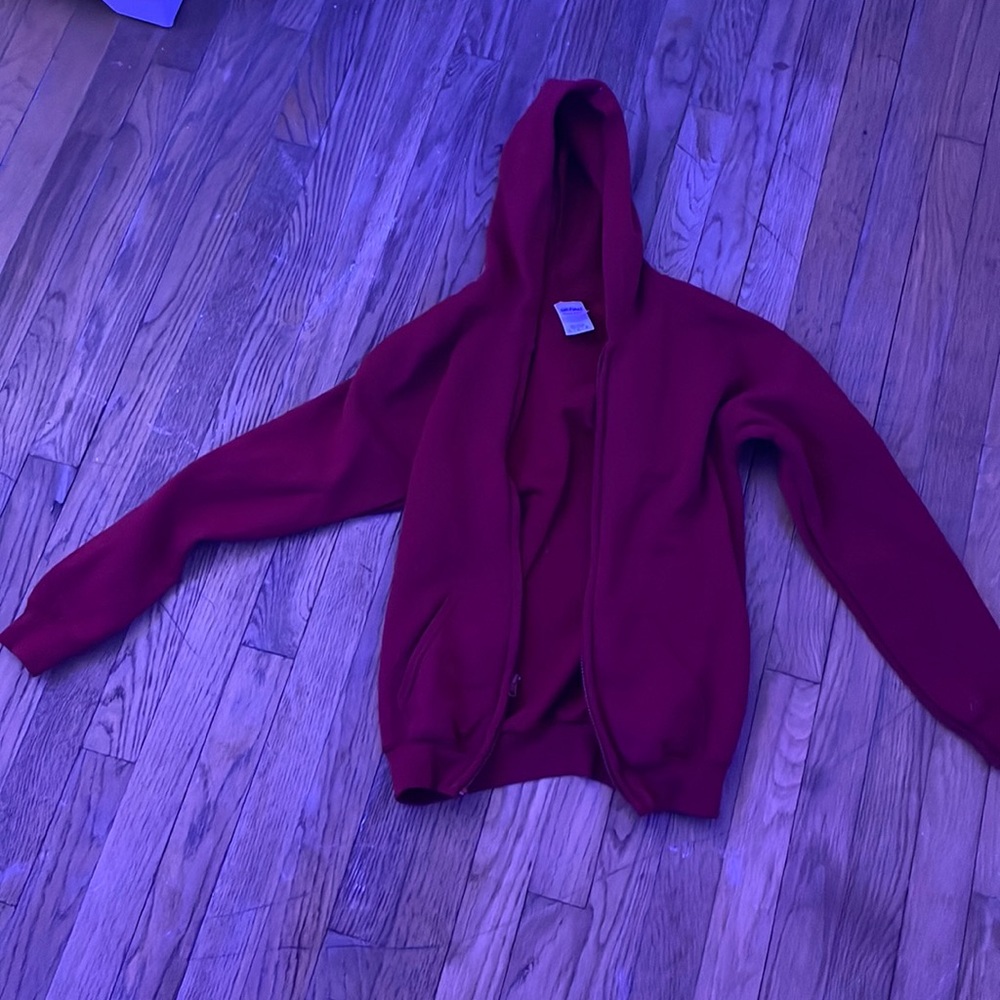 Red hooded sweatshirt, kids size large